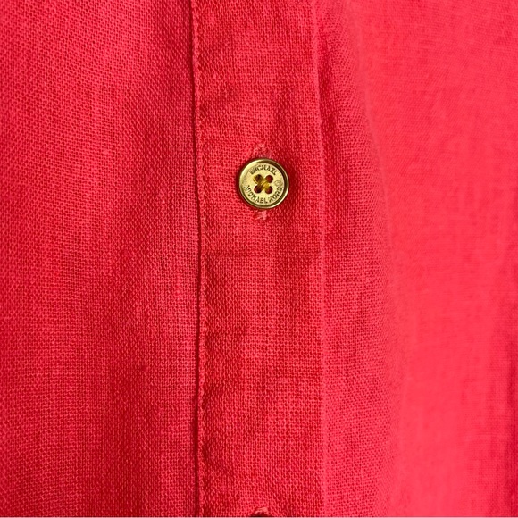 Michael Kors Womens Button Up Top Elastic Cuff Long Sleeve Punch Blouse Size M - Picture 3 of 8